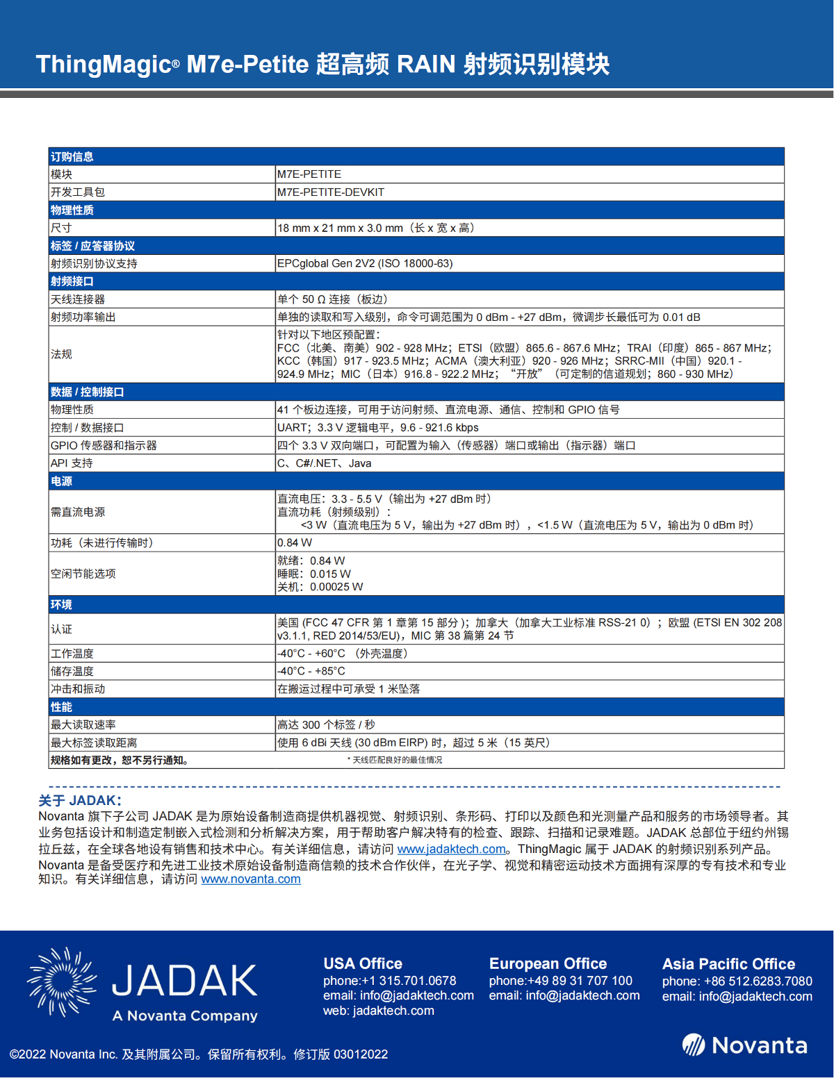 M7e-Pico超高频RFID模块